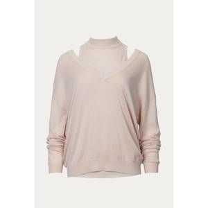 NEW J.ING niva cutout shoulder sweater in misty rose